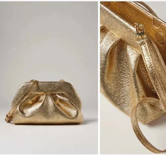 Themoirè - Gold Gea Laminated Crossbody Bag - Picture 1 of 9